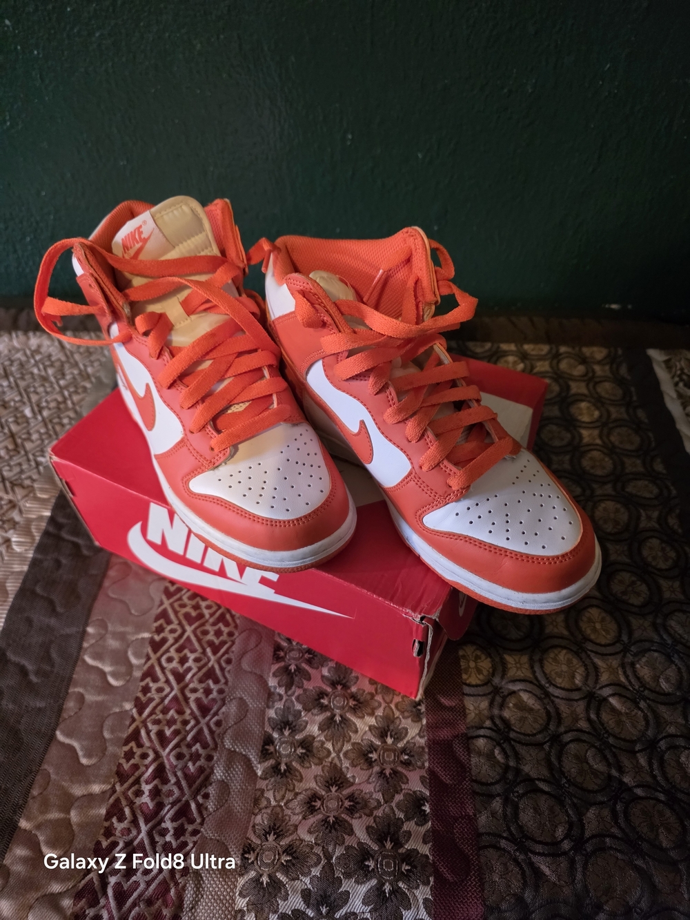 Nike Women’s Orange and White Low-Top Sneakers